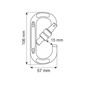 Oval compact Lock karabinek polerowany