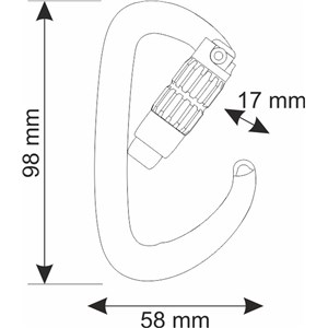 Orbit 2LOCK karabinek gun metal/blue