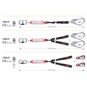 Shock Abs. rewind Lonża Y 175cm, karabinki ALUMGO