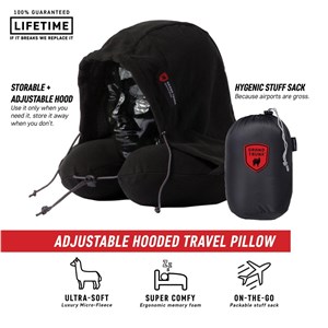 Hooded Neck Travel Pillow black