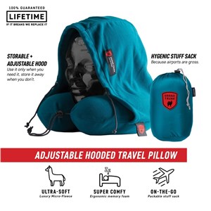 Hooded Neck Travel Pillow Peacock Green