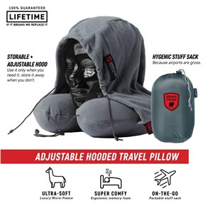 Hooded Neck Travel Pillow Slate Gray