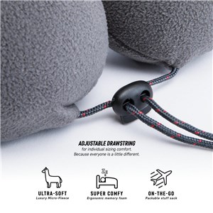 Hooded Neck Travel Pillow Slate Gray