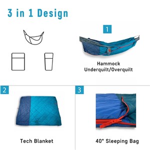 360 ThermaQuilt 3in1 śpiwór Blue/Navy Blue