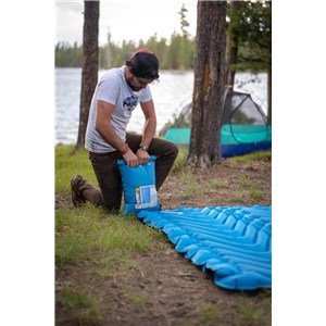 Double V dmuchany materac 2 osobowy niebieski