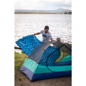 Double V dmuchany materac 2 osobowy niebieski