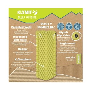 Static V Summit XL materac, electric green